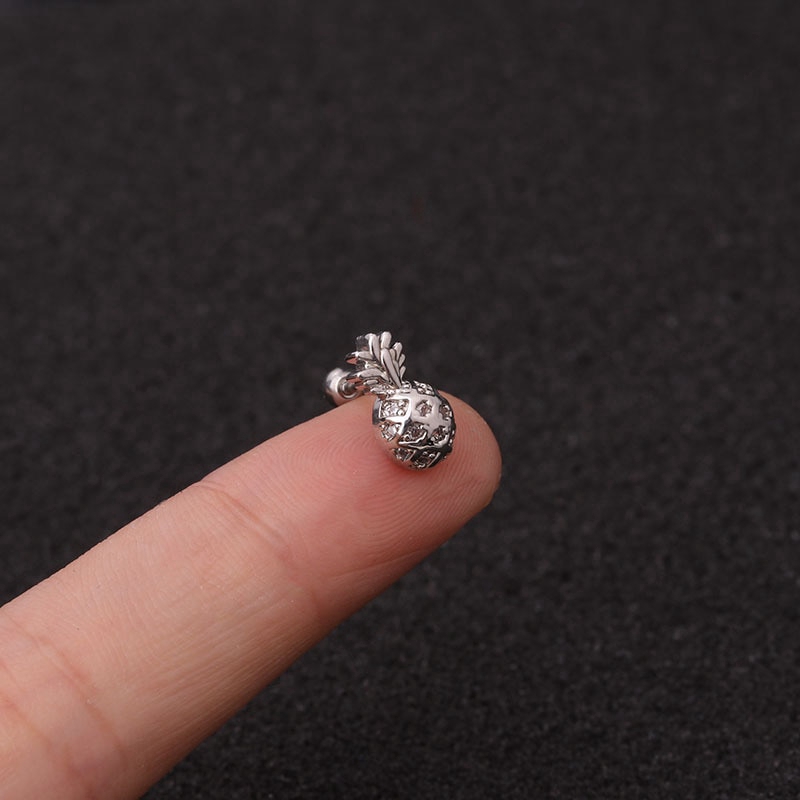 Hoa Tai Hình Hoa Tuyết Đính Đá Bằng Thép Không Gỉ Thời Trang