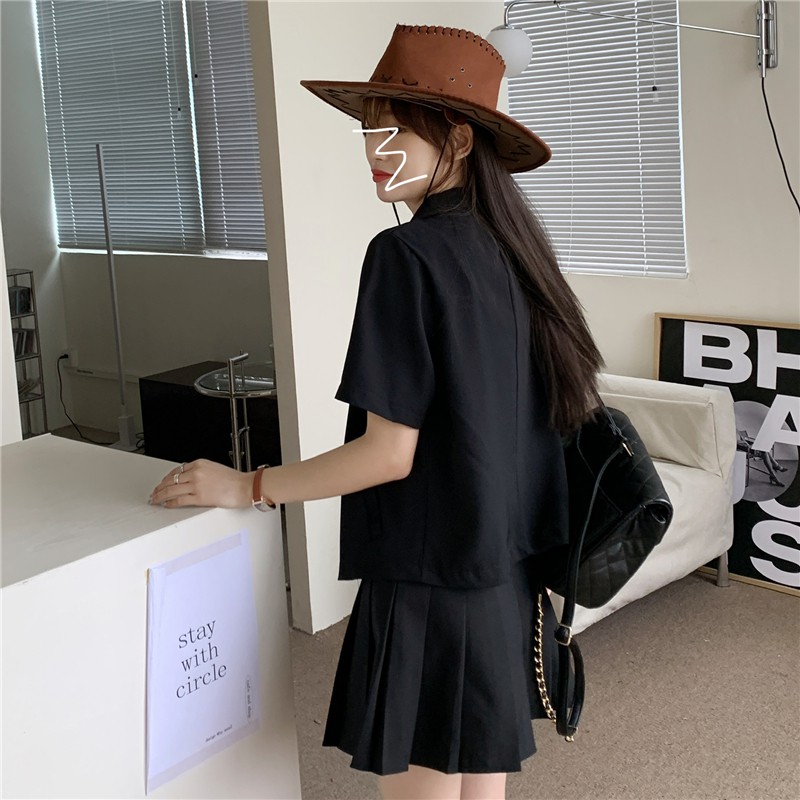 Áo vest Blazer ngắn tay siêu hót chuẩn form VEST0101 (2)