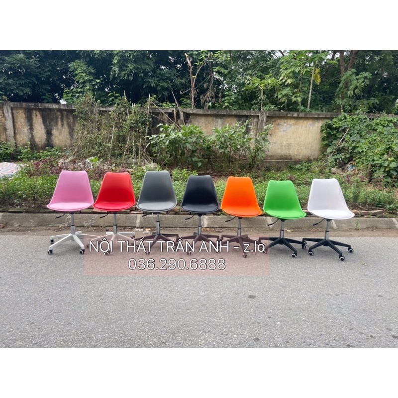 Ghế làm việc - ghế trang điểm -chân xoay ( j05 bánh xe )