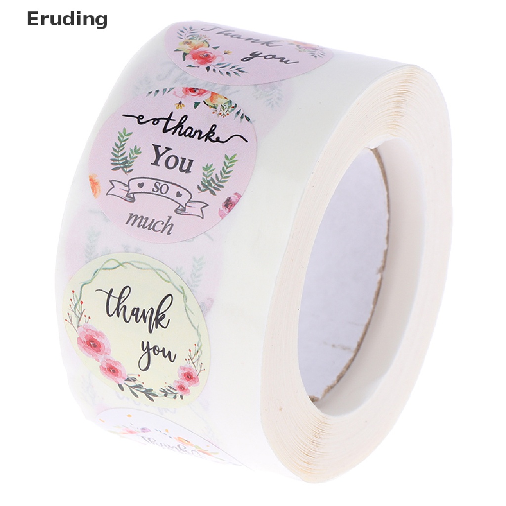 Cuộn 500 miếng dán tròn in chữ thank you độc đáo