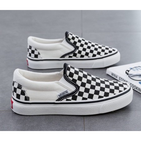 Giày Thể Thao Van Caro, Giày Lười Slip On Nam Nữ Full Box