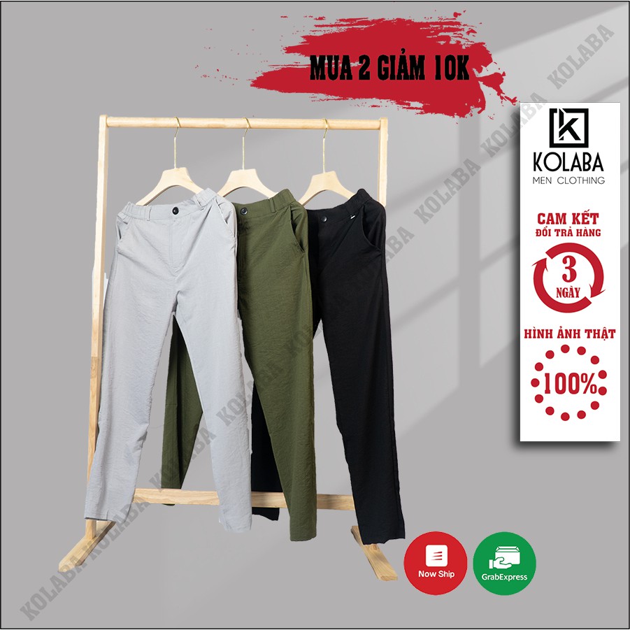 Quần Đũi Dài Nam - Quần Tây Đũi Dài Nam Dáng Suông Co Giãn Thoáng Mát Cạp - Khuy - Lưng Thun- Hot Hè 2020 Kolaba [DD011]