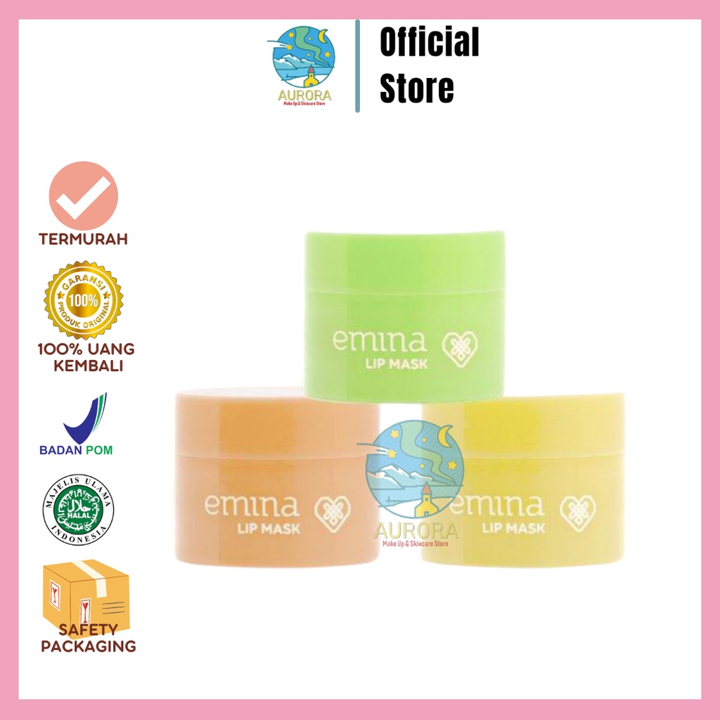 ⭐Cực Quang⭐ Mặt Nạ Môi Chiết Xuất Trà Xanh/Cam Emina | Serum Dưỡng Môi Emina Chống Thấm Nước Hiệu Quả