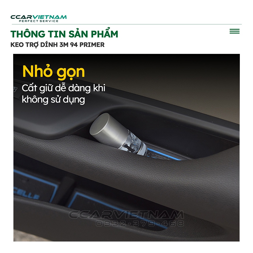 Keo Nước Trợ Dính 3M 94 Primer Siêu Dính - Trợ Dính Cho Băng 2 Mặt, Hỗ Trợ Dán Phụ Kiện Xe Ô Tô