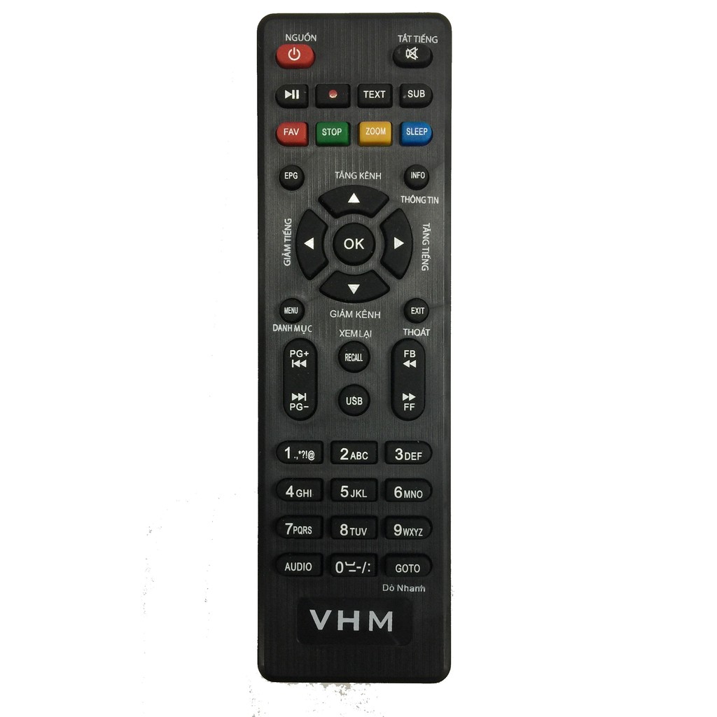 Remote điều khiển đầu thu VHM Vũ Hồng Minh  - Điều khiển DVB T2 truyền hình mặt đất VHM