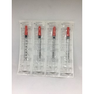 Hộp 100 cây Bơm Tiêm Insulin Bbraun 1ml Đỏ , Cam