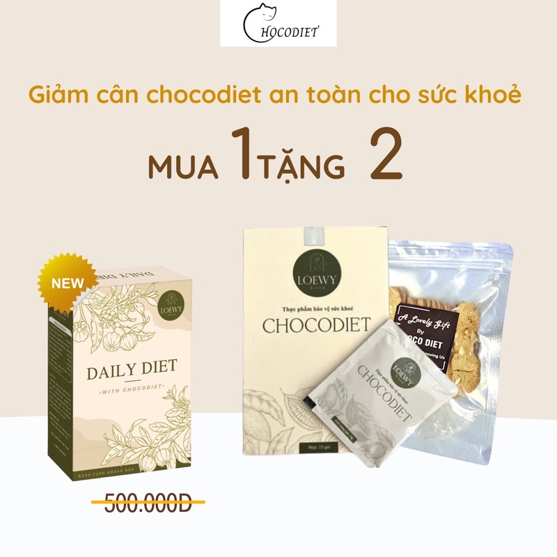 giảm cân chocodiet hỗ trợ giảm mỡ toàn thân an toàn đạt chuẩn GMP by LOEWY BRAND - Mua 1 Tặng 1