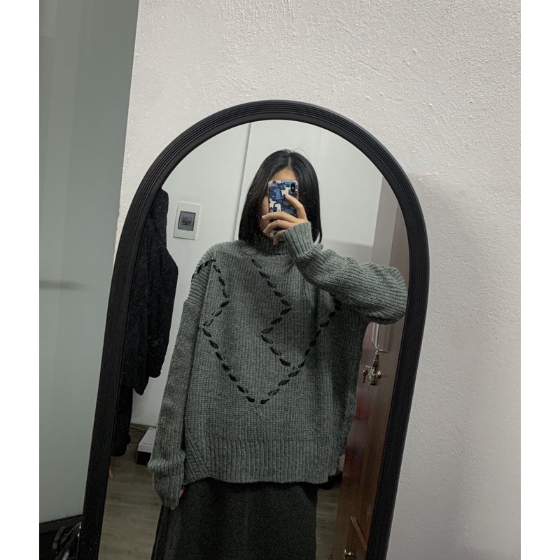 Áo len cao cổ 2hand oversize