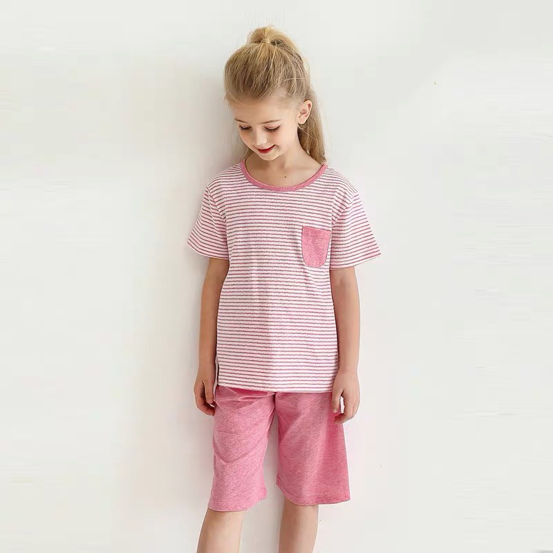 12-45kg Bộ cotton xước cộc tay quần lửng hè cho bé trai bé gái hãng Mamdadkids #kẻngang