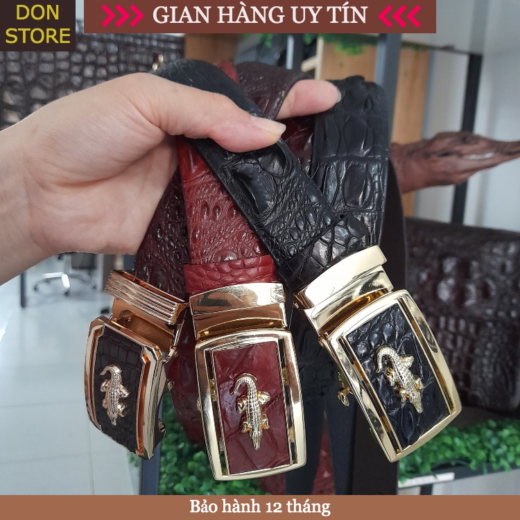 Dây Lưng Nam Da Cá Sấu Thật 100% Liền Sợi Thời Trang Cao Cấp Bảo Hành 12 Tháng