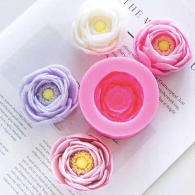 (XẢ KHO) khuôn silicon HOA HỒNG TRÀ kích thước thành phẩm 5,5cm