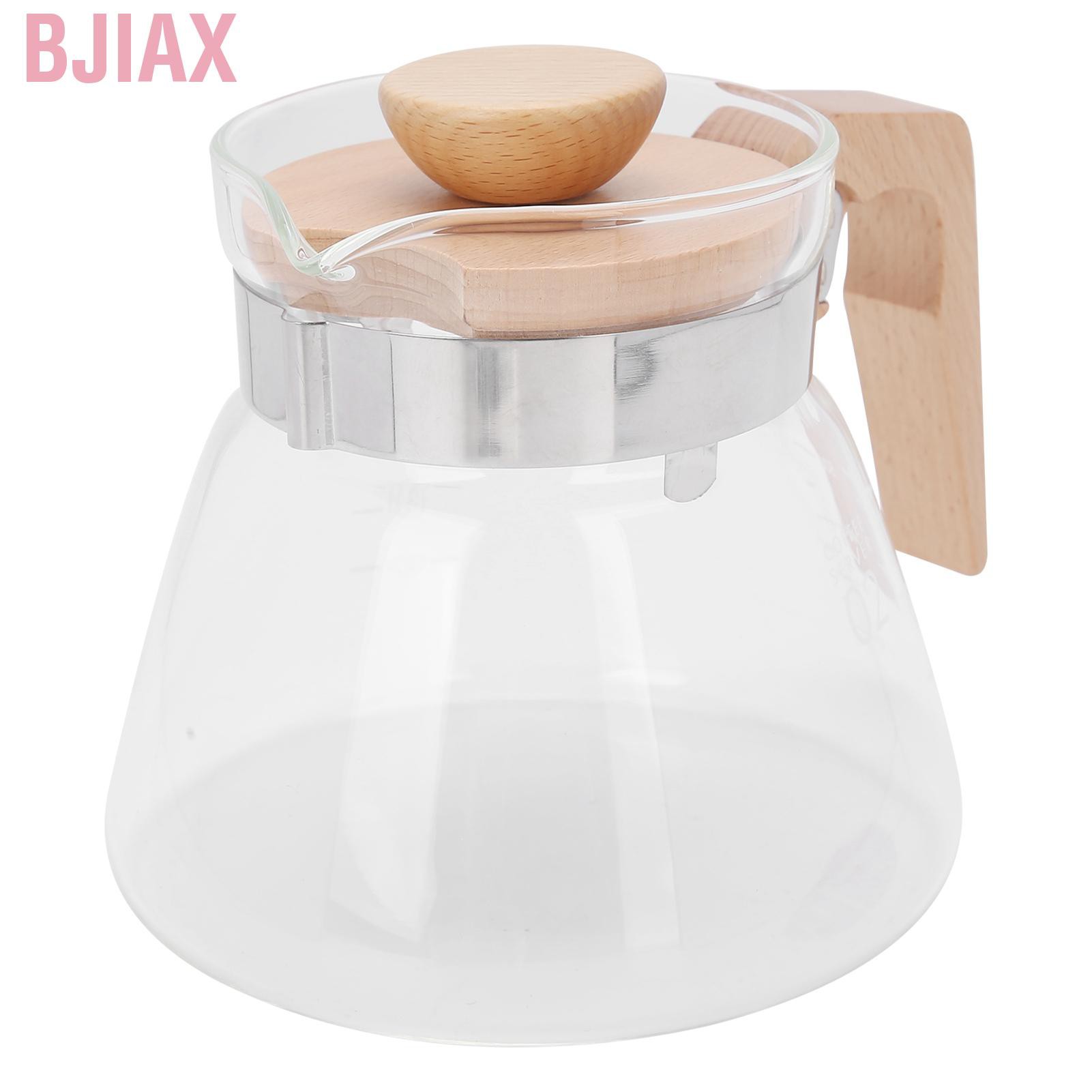 Bình Pha Cà Phê Bằng Thủy Tinh Có Tay Cầm Gỗ 600ml