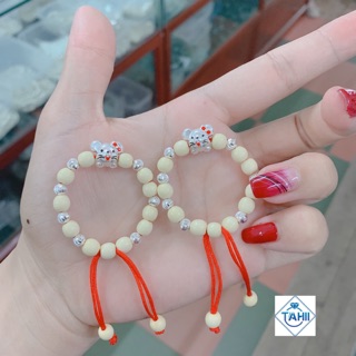 Vòng dâu mix con giáp chuột, bi bạc ta nguyên chất cho bé