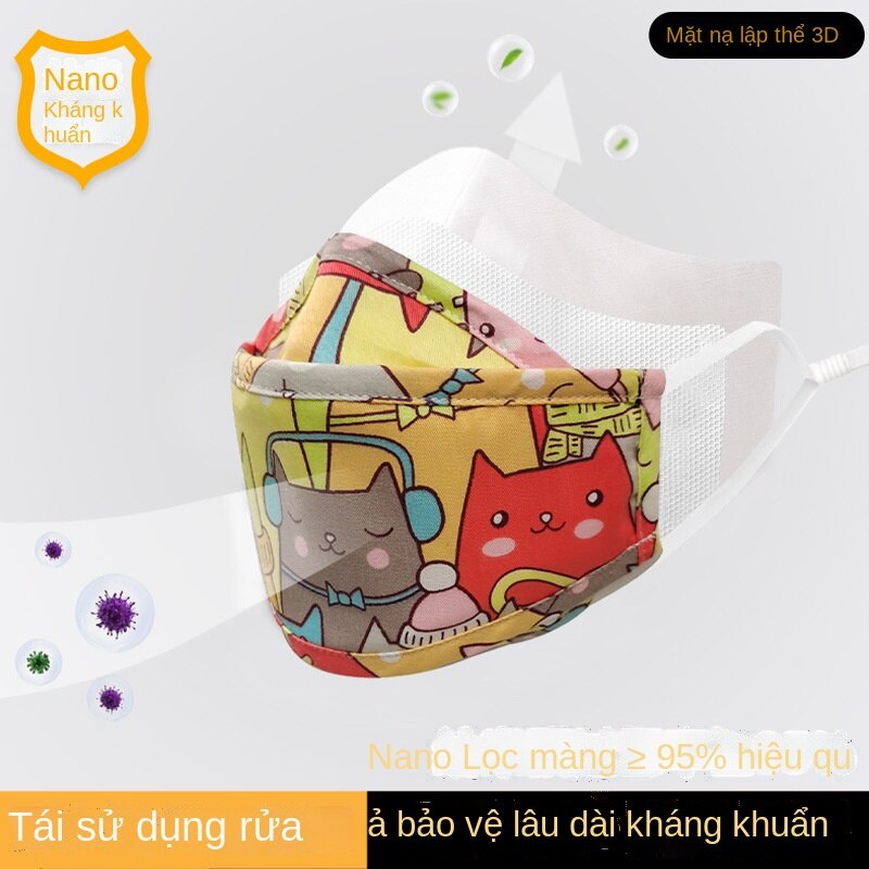 [Hàng mới về] Khẩu trang KF94 bằng vải cotton họa tiết độc đáo 4D có thể điều chỉnh hợp thời trang