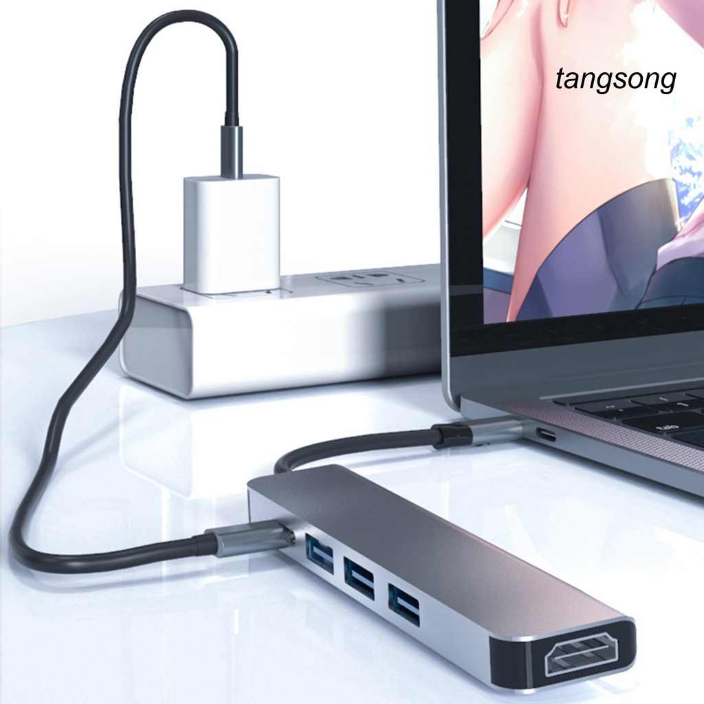 Bộ Chuyển Đổi Ts-5 Trong 1 4k Type-C Sang Hdmi-Compatible Hub Usb 3.0 Cho Máy Tính