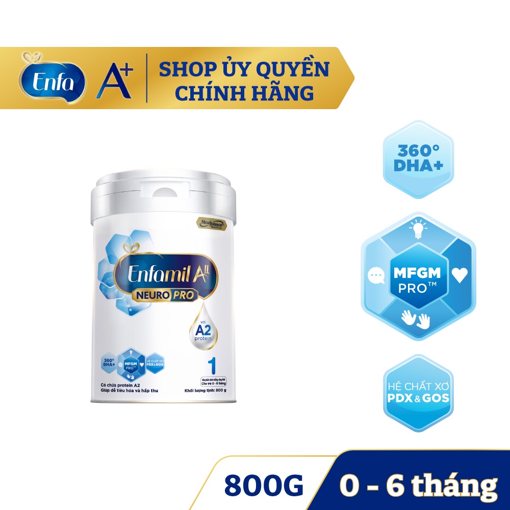 [Chính hãng 100%] Sữa Bột Enfamil A2 Neuropro 1 – 800g Màu Trắng
