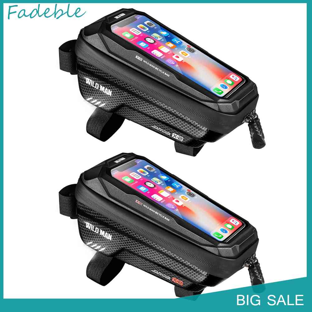 Túi Ống Cứng Chống Thấm Nước Có Ngăn Đựng Điện Thoại Cảm Ứng Màn Hình Cho Xe Đạp Ốp