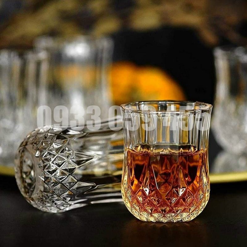 Ly thủy tinh uống rượu Tây cao cấp, ly cốc uống rượu whisky 240ML