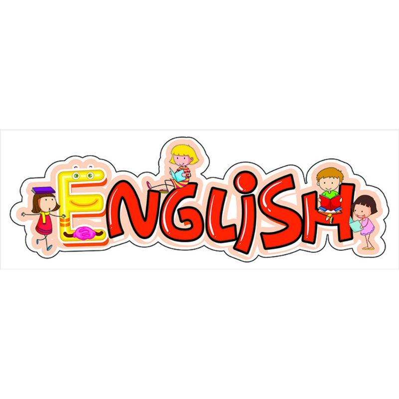 Decal dán tường trang trí lớp học Chữ English Khổ 70cm x 200cm