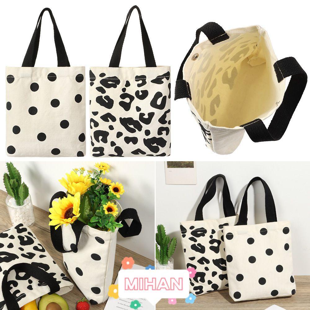 Túi Vải Đeo Vai Họa Tiết Da Báo Đen