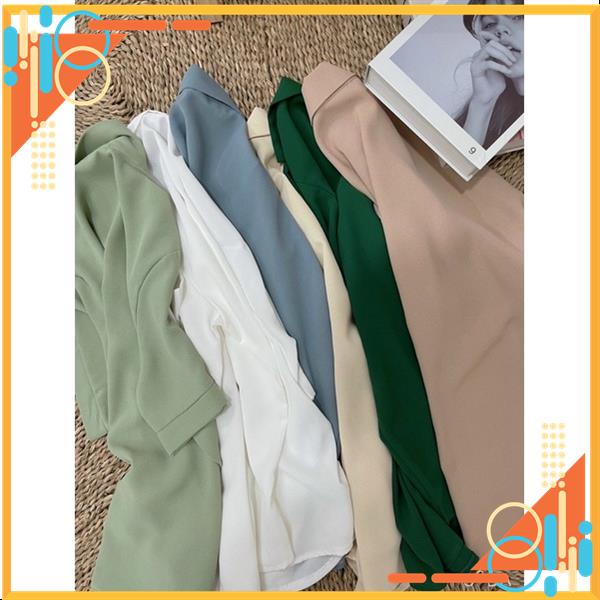 Áo sơ mi cổ vest, áo sơ mi trơn chất lụa mềm MSP89569 | BigBuy360 - bigbuy360.vn