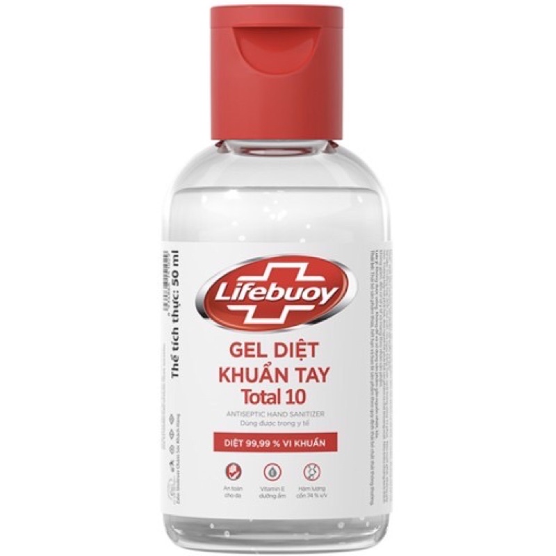 [LIFEBUOY] Gel diệt khuẩn rửa tay khô Lifebuoy Bảo Vệ Vượt Trội 10 (Chai 50ml/100ml/235ml/500ml)