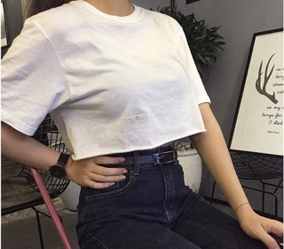 Croptop Trơn From Rộng - Mix đồ cực dễ