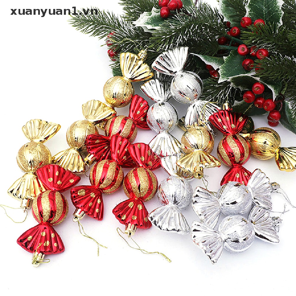 Set 5 Kẹo Nhựa Nhiều Màu Sắc Xinh Xắn Dùng Để Trang Trí Cây Thông Noel Tiện Dụng