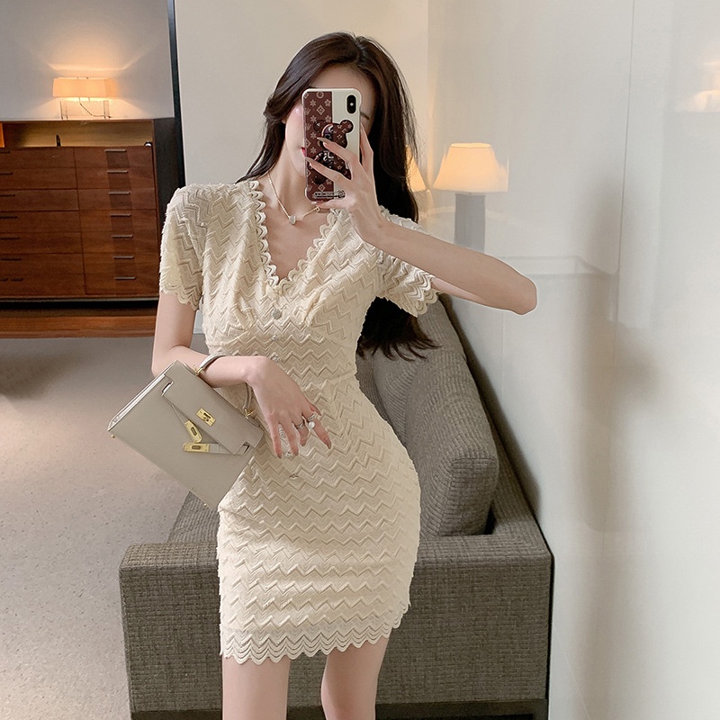 Eravogue Đầm Ren Ôm Eo Cổ Chữ V Sâu Quyến Rũ Thời Trang Mùa Hè Dành Cho Nữ 883010