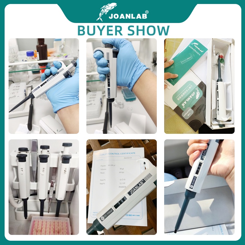 JOANLAB Micropipette Phòng thí nghiệm Pipet tự động Kỹ thuật số Pipet nhựa có thể điều chỉnh Thiết bị phòng thí nghiệm hóa học với đầu pipet