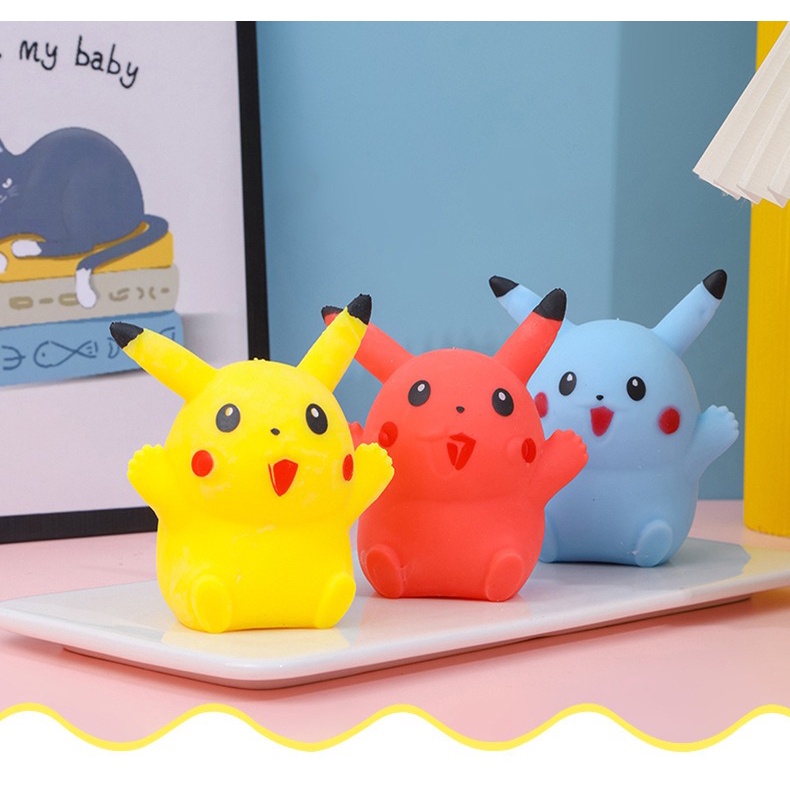 Squishy PIKACHU Mochi  bóp giải trí mềm mịn - giảm stress co dãn đàn hồi 【MOCHI BÓP GIẢM STRESS