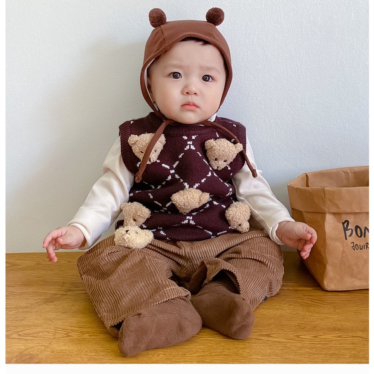 Áo Sweater Dệt Kim Sát Nách Kiểu Vintage Dễ Thương Cho Bé Sơ Sinh
