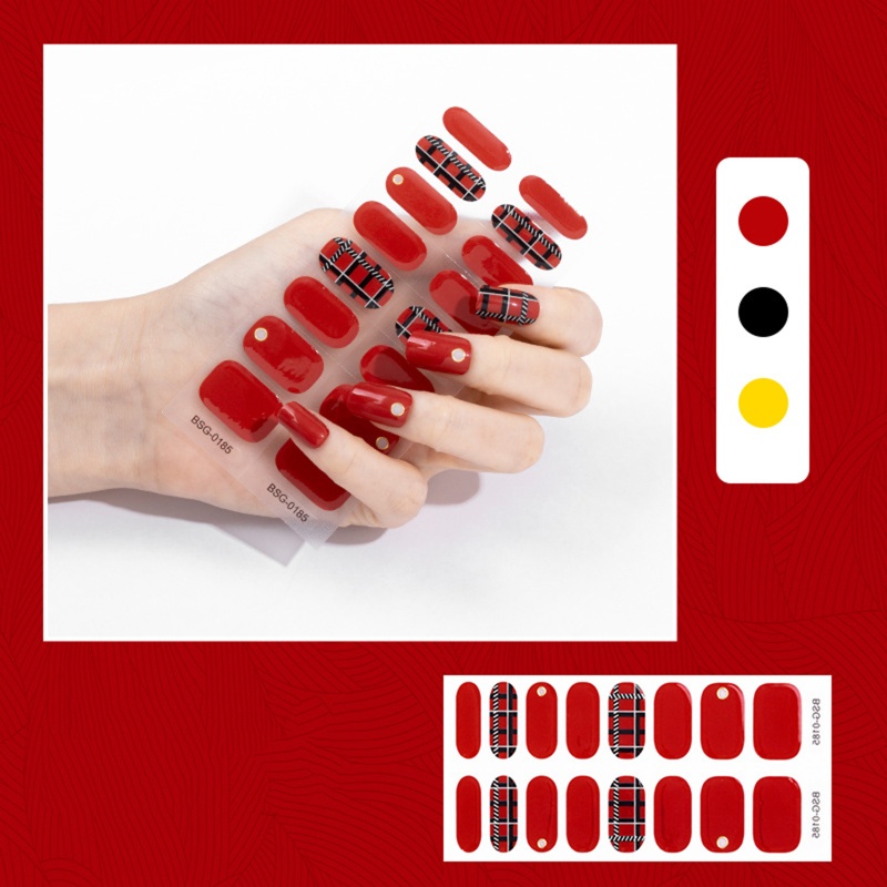 Set 16 Miếng Dán Gel Bán Toàn Diện Trang Trí Móng Tay