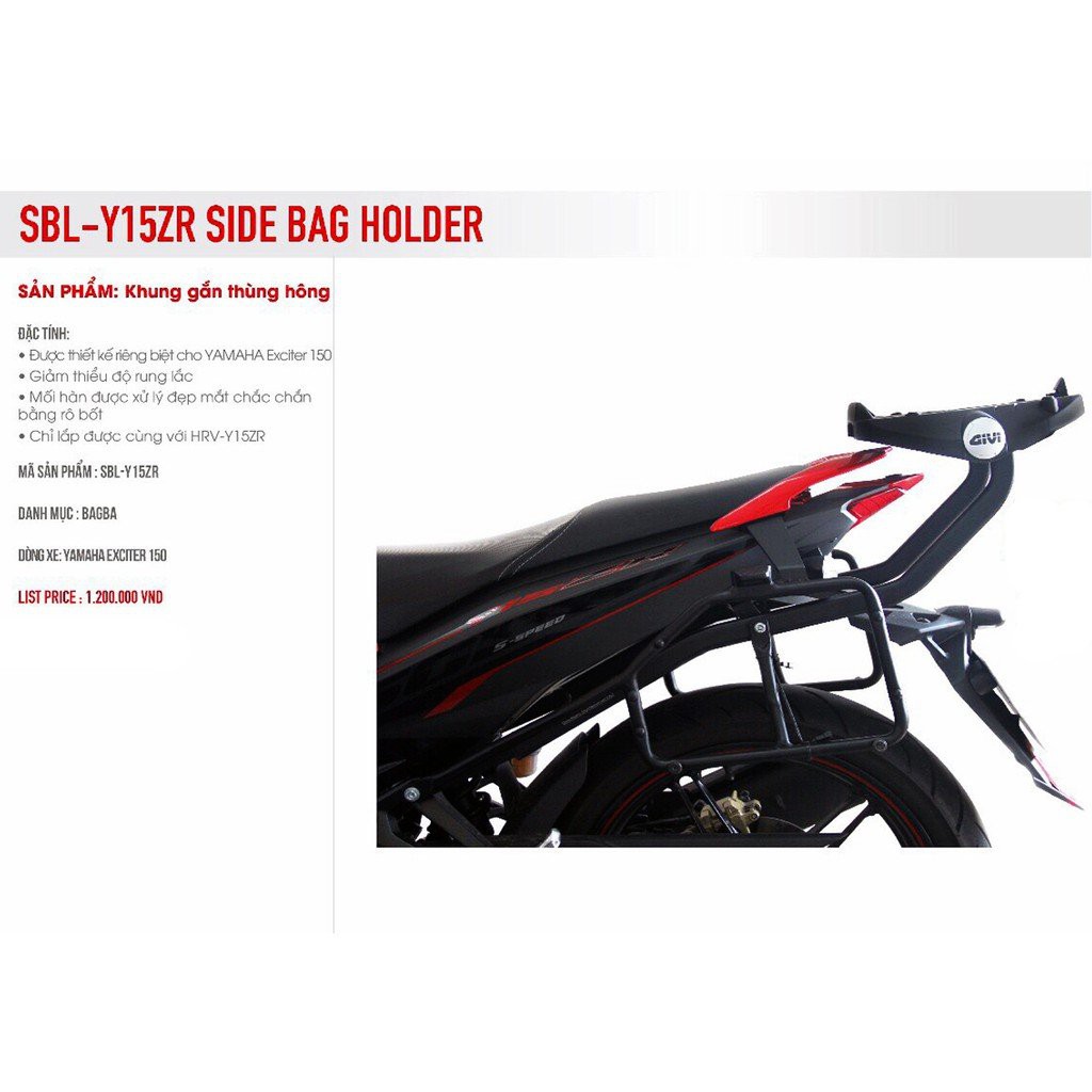 Baga Hông Givi dành cho xe Yamaha Exciter 150 - Chính hãng Givi