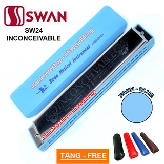 Kèn Harmonica Tremolo Swan Inconceivable SW24 Key C (Xanh)