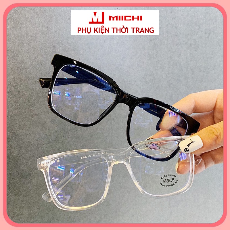 Kính cận nam nữ thời trang Hàn Quốc gọng vuông, mắt kính giả cận chống ánh sáng xanh Bfashion 013