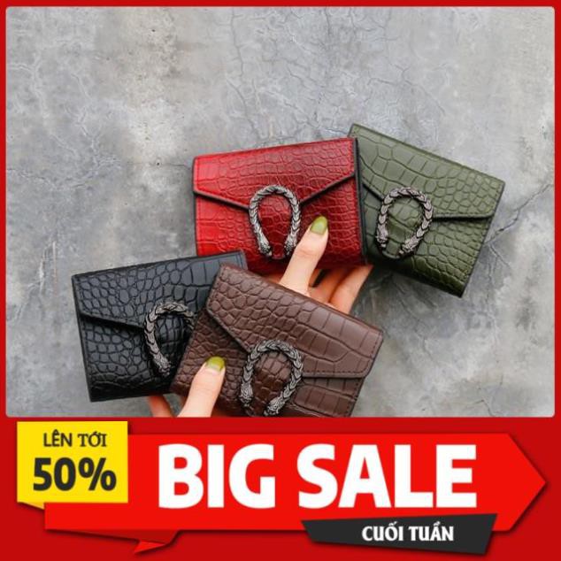 Ví nữ khoá rồng mini mẫu mới nhất 2020 siêu nhiều ngăn cầm tay đựng tiền nhỏ gọn bỏ túi DR400