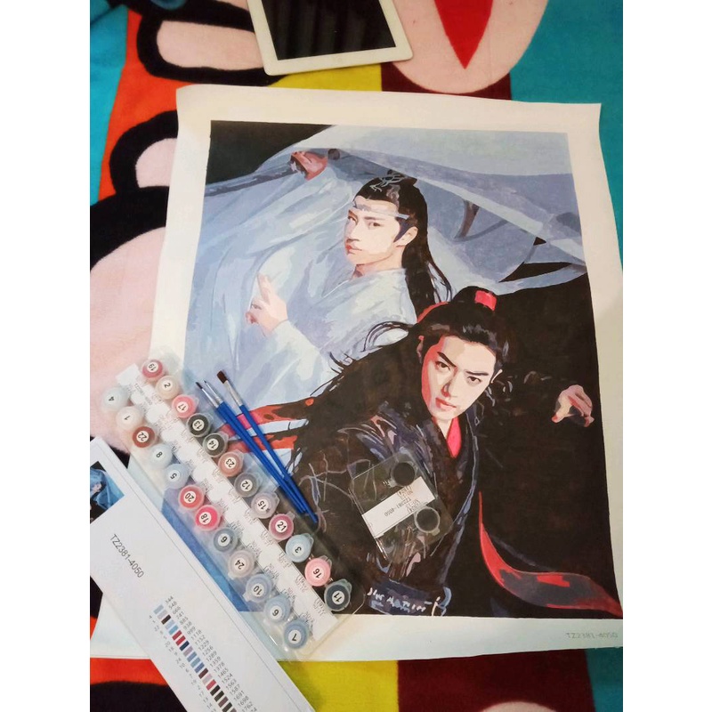 Bộ tranh sơn dầu acrylic Hamlet tô màu theo số trang trí nội thất làm quà tặng đặc biệt cỡ 40x50cm