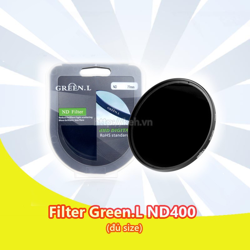 Kính lọc giảm sáng ND Filter Green.L NDx 2-400 cho ống kính máy ảnh (đủ size)