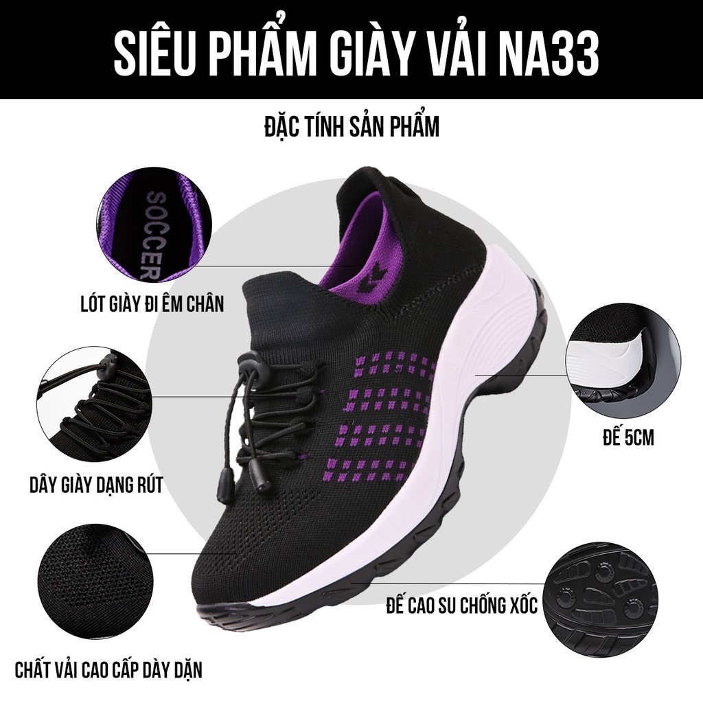 Giày thể thao nữ, sneaker TIMAN NA33 tôn dáng chống trượt bảo hành 1 năm