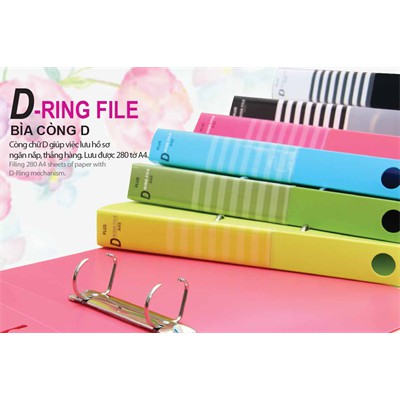 File Còng Pluss D-Ring 3.5cm Nhiều Màu