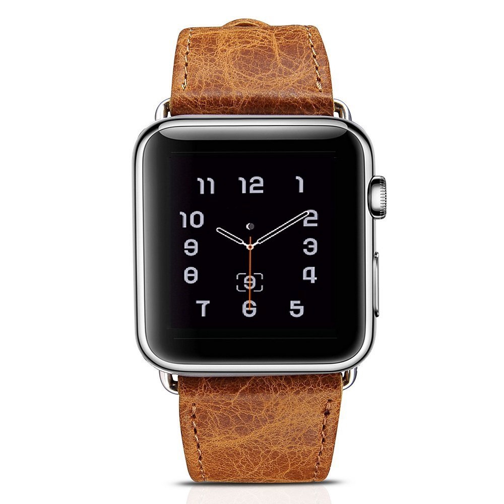 Dây da cho đồng hồ Apple Watch Series 1 2 3 4 5 6 SE 38mm 40mm 42mm 44mm Series 7 41mm 45mm đa năng
