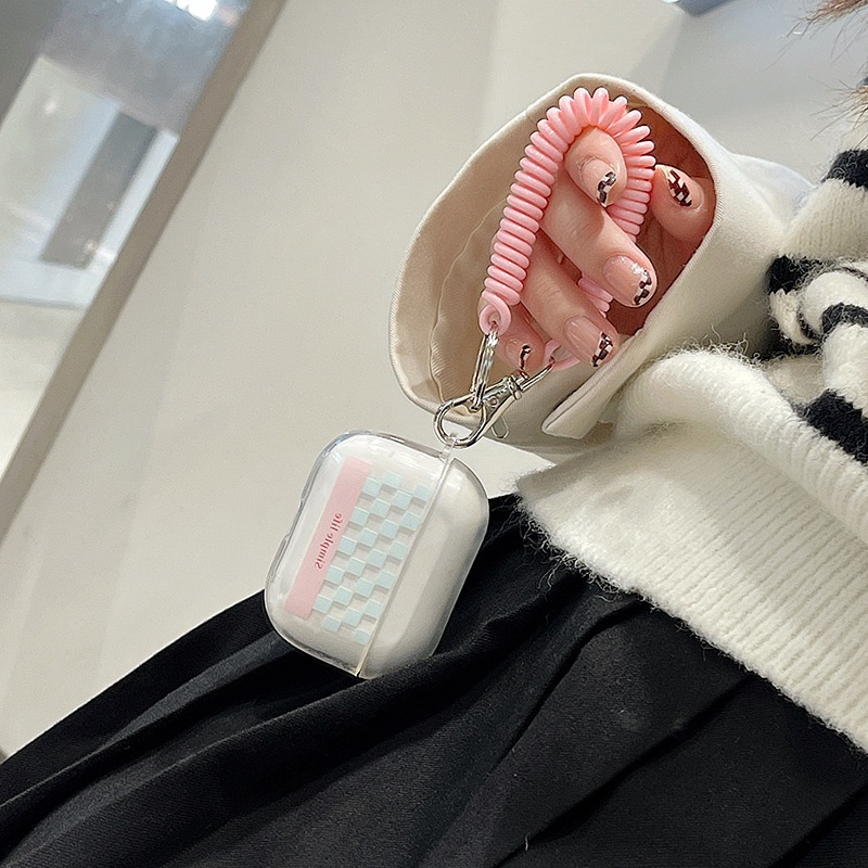 Vỏ Bảo Vệ Hộp Sạc Tai Nghe airpods 1 2 Pro 3rd Generation Pro 1/2 Trong Suốt Chống Sốc Họa Tiết Hoạt Hình Kèm Dây Đeo Kiểu Nhật Hàn