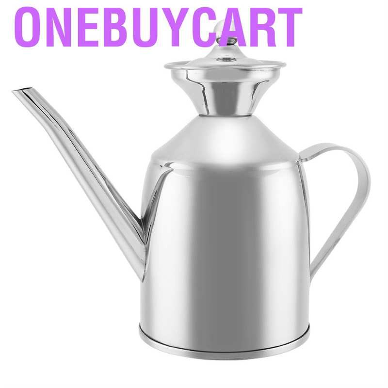 Onebuycart Portable Stainless Steel Oil Can Vinegar Soy Sauce Bottle Container