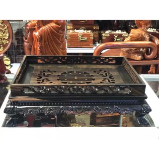 Khay trà rồng gỗ mun để bàn phòng khách cỡ lớn 45x35cm