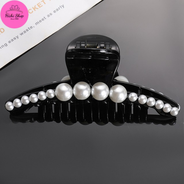 Kẹp càng cua bằng nhựa, cặp tóc dài gắn châu bản to, ngoàm tóc nữ thanh lịch Hichi shop
