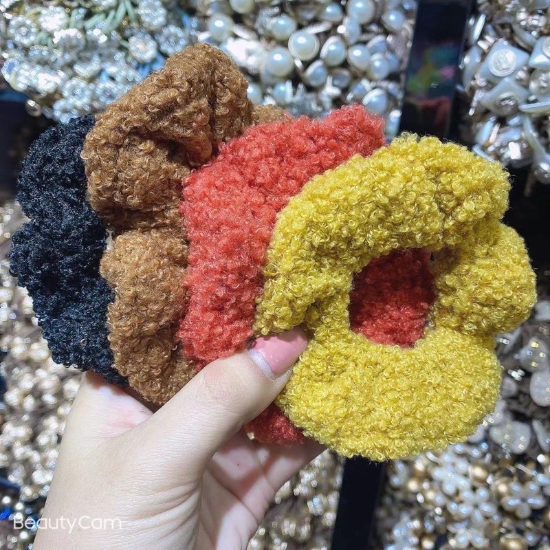 Buộc tóc scrunchies vải thu đông xinh xắn BRABOX