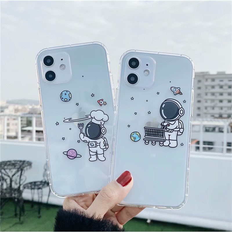 Ốp điện thoại mềm sáng tạo hình phi hành gia thích hợp cho iPhone 13/ 12 Pro Max 8plus X Xr 13mini 11 Xsmax 7plus
