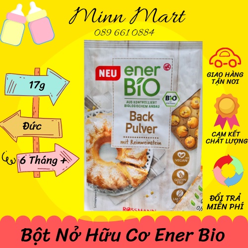 🌴 🌴Bột nở hữu cơ Ener Bio Back Pulver Đức Làm Bánh Cho Bé Ăn Dặm ( Gói 17g )