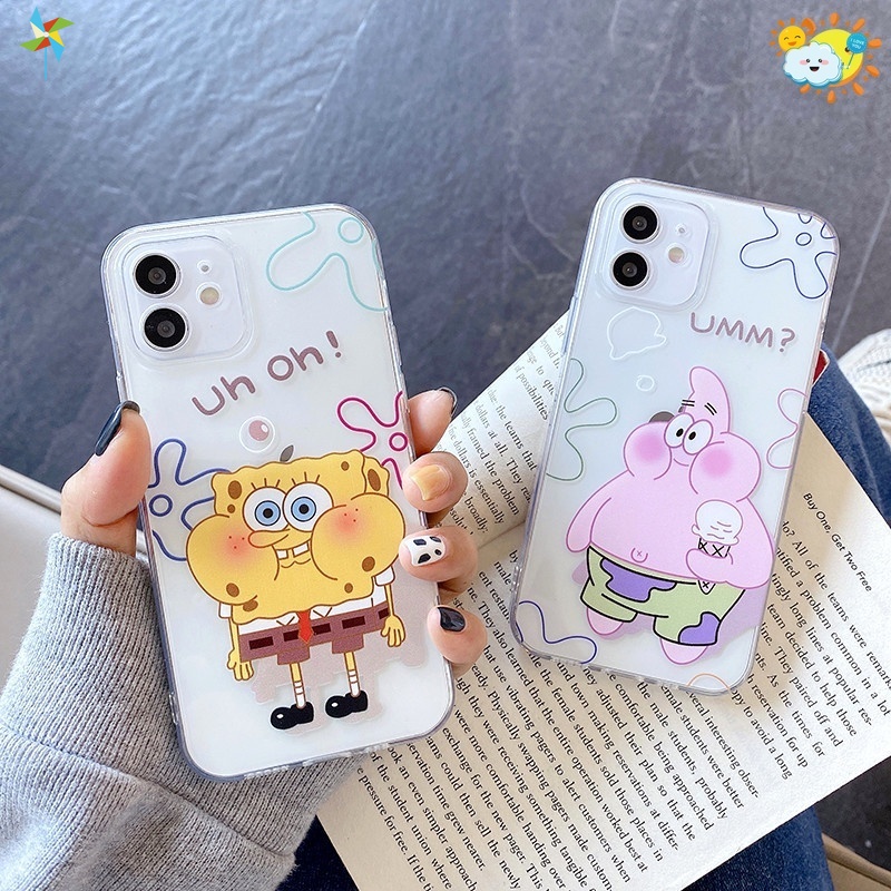 Sony Xperia Z5 Z3 Mini Z4 Z2 Z1 XZ4 XZ3 XZ2 XZ1 Compact XZS XZ XR XZ X Premium L3 L2 L1 Phone Case Spongbob & Patrick Star Cute Cartoon Transparent Silicone Soft Cover